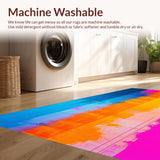Ultra Soft Area Rug, Non Slip, Stain Resistant, Washable Area Rugs for Living Room, Bedroom, Dynamic Colorful Expressionist Design(Blue)