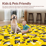 Ultra Soft Area Rug, Non Slip, Stain Resistant, Washable Area Rugs for Living Room, Bedroom, Cozy Rustic Fun Pattern(Yellow)