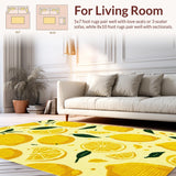 Ultra Soft Area Rug, Non Slip, Stain Resistant, Washable Area Rugs for Living Room, Bedroom, Energetic Fruit Mosaic Inspiration(Yellow)