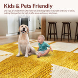 Ultra Soft Area Rug, Non Slip, Stain Resistant, Washable Area Rugs for Living Room, Bedroom, Soft Rectangular Meditation Space Yellow Rug(Gold)