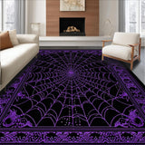 Ultra Soft Area Rug, Non Slip, Stain Resistant, Washable Area Rugs for Living Room, Bedroom, Artistic Halloween-Inspired Lattice Style(Purple)