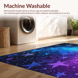 Ultra Soft Area Rug, Non Slip, Stain Resistant, Washable Area Rugs for Living Room, Bedroom, Shaggy Ombre Glitter Star Bedroom Rug(Purple)