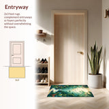 Ultra Soft Area Rug, Non Slip, Stain Resistant, Washable Area Rugs for Living Room, Bedroom, Playful Animal Motif Aesthetic(Green)