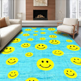 Ultra Soft Area Rug, Non Slip, Stain Resistant, Washable Area Rugs for Living Room, Bedroom, Vibrant Educational Whimsical Design(Blue)