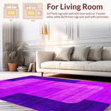 Ultra Soft Area Rug, Non Slip, Stain Resistant, Washable Area Rugs for Living Room, Bedroom, Contemporary Textured Overtufted Design(Purple)