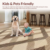 Ultra Soft Area Rug, Non Slip, Stain Resistant, Washable Area Rugs for Living Room, Bedroom, Stylish Jute Diamond Motif(Beige)