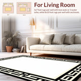 Contemporary Textured Greek Key Layout(Ivory)