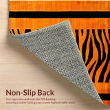 Ultra Soft Area Rug, Non Slip, Stain Resistant, Washable Area Rugs for Living Room, Bedroom, Rustic Orange and Black Textures(Orange)