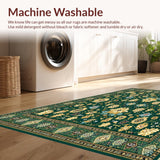 Ultra Soft Area Rug, Non Slip, Stain Resistant, Washable Area Rugs for Living Room, Bedroom, Boho Fusion Area(Green)