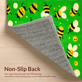 Ultra Soft Area Rug, Non Slip, Stain Resistant, Washable Area Rugs for Living Room, Bedroom, Whimsical Vibrant Animal Theme(Green)