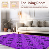 Ultra Soft Area Rug, Non Slip, Stain Resistant, Washable Area Rugs for Living Room, Bedroom, Stylish Plush Minimalist Charm(Purple)