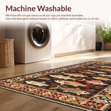 Ultra Soft Area Rug, Non Slip, Stain Resistant, Washable Area Rugs for Living Room, Bedroom, Whimsical Coastal Nautical Theme(Brown)