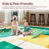 Ultra Soft Area Rug, Non Slip, Stain Resistant, Washable Area Rugs for Living Room, Bedroom, Kids Surf Bath Mat Playful Island Boards Artistic Palms Oceanic Pattern Rug(Green)