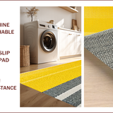 Ultra Soft Area Rug, Non Slip, Stain Resistant, Washable Area Rugs for Living Room, Bedroom, Microfiber Striped Shower(Yellow)