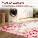 Ultra Soft Area Rug, Non Slip, Stain Resistant, Washable Area Rugs for Living Room, Bedroom, Contemporary Soft Colorful Petals(Pink)
