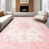 Ultra Soft Area Rug, Non Slip, Stain Resistant, Washable Area Rugs for Living Room, Bedroom, Vibrant Spring Garden Aesthetic(Pink)