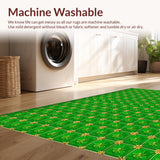 Vibrant Green Festive Patterned Mat(Green)