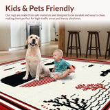 Ultra Soft Area Rug, Non Slip, Stain Resistant, Washable Area Rugs for Living Room, Bedroom, Sleek Minimalist Sea Creature Style(Black)