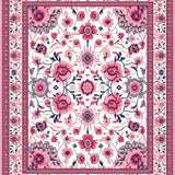 Ultra Soft Area Rug, Non Slip, Stain Resistant, Washable Area Rugs for Living Room, Bedroom, Lively Boho Leafy Patterns(White)