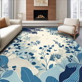 Ultra Soft Area Rug, Non Slip, Stain Resistant, Washable Area Rugs for Living Room, Bedroom, Ultra With Elegant Transitional Design(Blue)