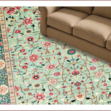 Ultra Soft Area Rug, Non Slip, Stain Resistant, Washable Area Rugs for Living Room, Bedroom, Chic Vintage Ogee Arrangement(Blue)