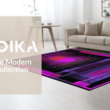 Ultra Soft Area Rug, Non Slip, Stain Resistant, Washable Area Rugs for Living Room, Bedroom, Dynamic Geometric Pixel Motif(Purple)