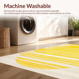 Ultra Soft Area Rug, Non Slip, Stain Resistant, Washable Area Rugs for Living Room, Bedroom, Vibrant Knotted Tassel Accent(Yellow)