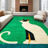 Ultra Soft Area Rug, Non Slip, Stain Resistant, Washable Area Rugs for Living Room, Bedroom, Stylish Whimsical Pet-Inspired Piece(Green)