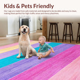 Ultra Soft Area Rug, Non Slip, Stain Resistant, Washable Area Rugs for Living Room, Bedroom, Lively Playful Iridescent Touch(Pink)