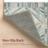 Ultra Soft Area Rug, Non Slip, Stain Resistant, Washable Area Rugs for Living Room, Bedroom, Chic Rustic Diamond Motif(Blue)