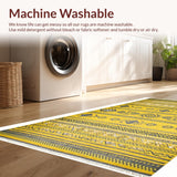 Ultra Soft Area Rug, Non Slip, Stain Resistant, Washable Area Rugs for Living Room, Bedroom, Modern Tribal High Traffic Kitchen Area Carpet(Yellow)