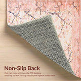 Ultra Soft Area Rug, Non Slip, Stain Resistant, Washable Area Rugs for Living Room, Bedroom, Elegant Creamy Geometric Touch(Pink)