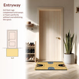 Ultra Soft Area Rug, Non Slip, Stain Resistant, Washable Area Rugs for Living Room, Bedroom, Sleek Contemporary Graphic Elements(Beige)