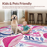 Ultra Soft Area Rug, Non Slip, Stain Resistant, Washable Area Rugs for Living Room, Bedroom, Cozy Textured Modern Aesthetics(White)