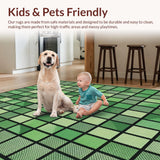Ultra Soft Area Rug, Non Slip, Stain Resistant, Washable Area Rugs for Living Room, Bedroom, Rustic Eucalyptus Botanical Charm(Green)