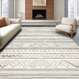 Striped Geometric Fusion Area with Casual Boho Diamond(Beige)