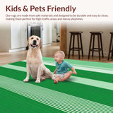 Chic Textured Green and White Stripes(Green)