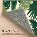 Ultra Soft Area Rug, Non Slip, Stain Resistant, Washable Area Rugs for Living Room, Bedroom, Entryway Area Tropical Leaves Beige Small(Green)