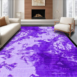 Ultra Soft Area Rug, Non Slip, Stain Resistant, Washable Area Rugs for Living Room, Bedroom, Trendy Funky Circular Motif(Purple)