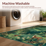 Ultra Soft Area Rug, Non Slip, Stain Resistant, Washable Area Rugs for Living Room, Bedroom, Artful Retro Animal Shapes(Green)