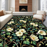 Ultra Soft Area Rug, Non Slip, Stain Resistant, Washable Area Rugs for Living Room, Bedroom, Artistic Colorful Petal Display(White)