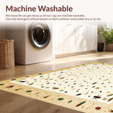 Ultra Soft Area Rug, Non Slip, Stain Resistant, Washable Area Rugs for Living Room, Bedroom, Beige Insect Print Area for Playroom and Farmhouse(Beige)