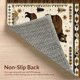 Ultra Soft Area Rug, Non Slip, Stain Resistant, Washable Area Rugs for Living Room, Bedroom, Western-Themed Cozy Aesthetic(Beige)
