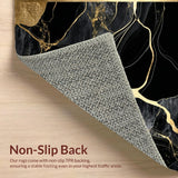 Ultra Soft Area Rug, Non Slip, Stain Resistant, Washable Area Rugs for Living Room, Bedroom, Elegant Contemporary Pattern(Black)