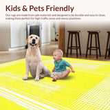 Ultra Soft Area Rug, Non Slip, Stain Resistant, Washable Area Rugs for Living Room, Bedroom, Delightful Bunny Haven Area with Dotted Design(Yellow)
