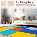 Ultra Soft Area Rug, Non Slip, Stain Resistant, Washable Area Rugs for Living Room, Bedroom, Elegant Gray and White Design(Gray)