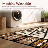 Ultra Soft Area Rug, Non Slip, Stain Resistant, Washable Area Rugs for Living Room, Bedroom, Waterproof Runner with Navajo Inspired Design(Beige)