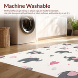 Ultra Soft Area Rug, Non Slip, Stain Resistant, Washable Area Rugs for Living Room, Bedroom, Stylish Abstract Animal Design(White)