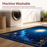 Ultra Soft Area Rug, Non Slip, Stain Resistant, Washable Area Rugs for Living Room, Bedroom, Dreamy Astral Watercolor Style(Blue)