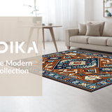 Ultra Soft Area Rug, Non Slip, Stain Resistant, Washable Area Rugs for Living Room, Bedroom, Contemporary Abstract Geometric Style(Brown)
